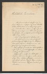 k.k. naturhistorisches Hofmuseum, Intendanzakten 1885-1896 (Hauer), Aktenzahl Z.161/1889, Seite 1